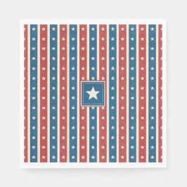 Servilleta De Papel Estrellas y Franjas Patrióticas Rústicas Americana