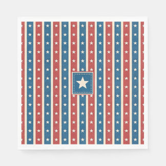 Servilleta De Papel Estrellas y Franjas Patrióticas Rústicas Americana