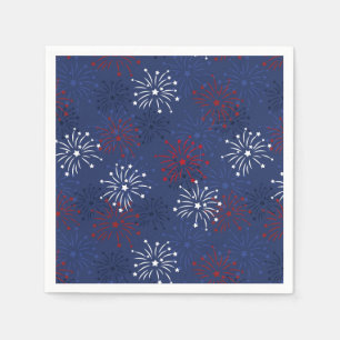 Servilleta De Papel Estrellas y fuegos artificiales: Celebración del D