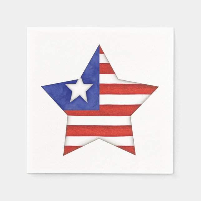Servilleta De Papel Estrellas y rayas (Anverso)