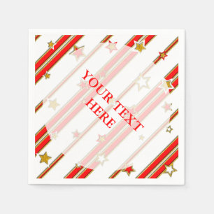 Servilleta De Papel Estrellas y rayas Patrón oro rojo + tus ideas