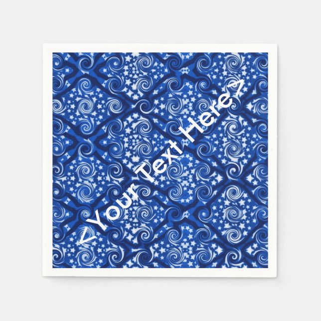 Servilleta De Papel Estrellas y toallas azules personalizadas (Anverso)