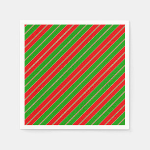 Servilleta De Papel Estribos de vacaciones en rojo y verde