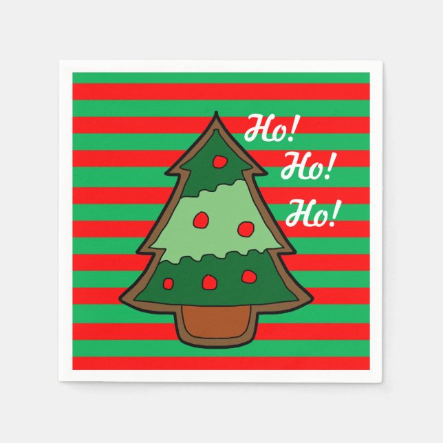 Servilleta De Papel Estribos divertidos y árbol de Navidad (Anverso)