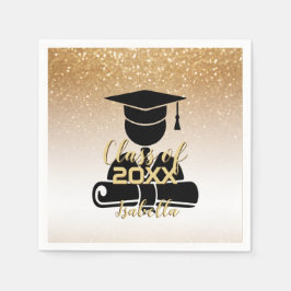 Servilleta De Papel Estudiante graduado - Clase de 20XX - Purpurina de