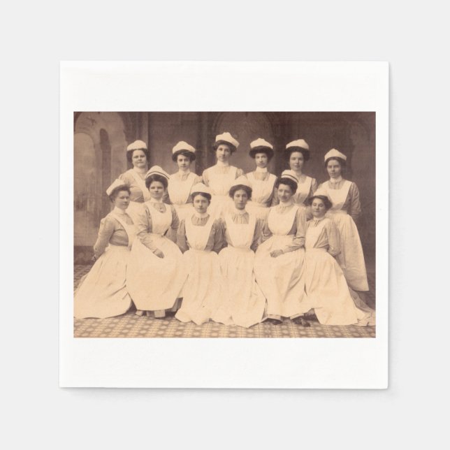 Servilleta De Papel estudiantes de enfermería de aproximadamente 1914 (Anverso)