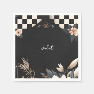 Servilleta De Papel Estudio Creativo Retro Ilustrado para Despedida de