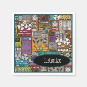 Servilleta De Papel Estudio de grabación retro de los dispositivos