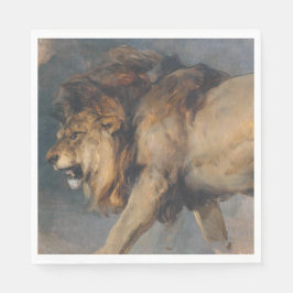 Servilleta De Papel Estudio de un león (por Edwin Henry Landseer)