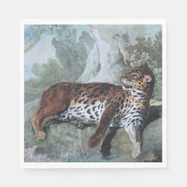 Servilleta De Papel Estudio de un leopardo (por Jean-Baptiste Oudry)