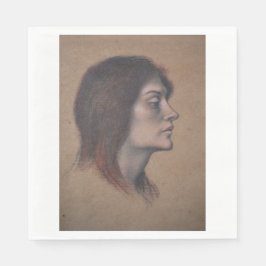 Servilleta De Papel Estudio de una cabeza femenina (por Evelyn De Morg