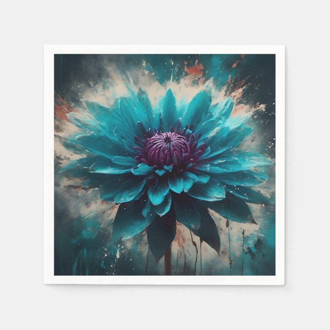 Servilleta De Papel Ethereal Blue Dahlia (Anverso)