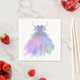 Servilleta De Papel Ethereal Fairy Gown | Rainbow Ombre Pastel Sheen