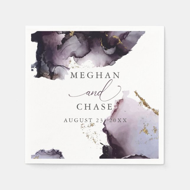 Servilleta De Papel Ethereal Modern Dusty Plum Wine Resumen (Anverso)