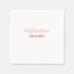 Servilleta De Papel Etiqueta en bosnia rosa claro añada nombre chica j
