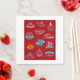 Servilleta De Papel Etiquetas de viaje Napkins de vacaciones