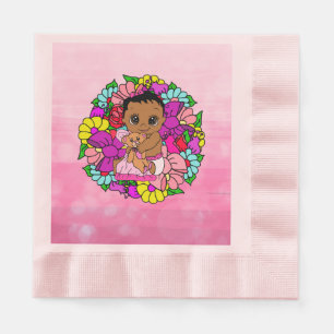 Servilleta De Papel Étnica del Chica floral bonito