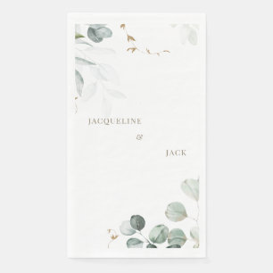 Servilleta De Papel Eucalipto Blanco Elegancia Boda personalizado