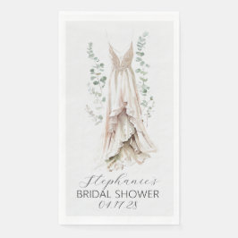 Servilleta De Papel Eucalipto color de agua y ducha de novia con vesti