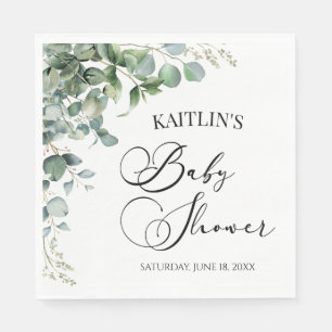 Servilleta De Papel Eucalipto verde deja Baby Shower botánico
