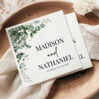 Servilleta De Papel Eucalipto verde deja Boda botánico de vegetación