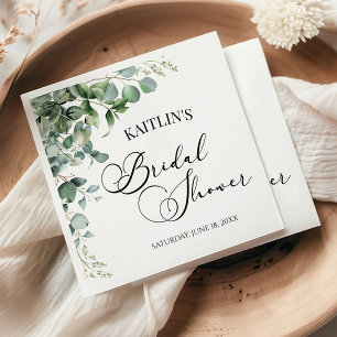 Servilleta De Papel Eucalipto verde deja ducha de novia botánica