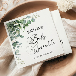 Servilleta De Papel Eucalipto Verde Sale Bebé Botánico Espolvoroso