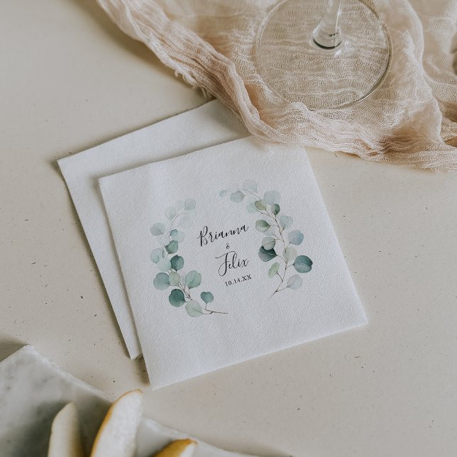 Servilleta De Papel Eucalipto Verde Verano Boda de follaje Napkin (Subido por el creador)