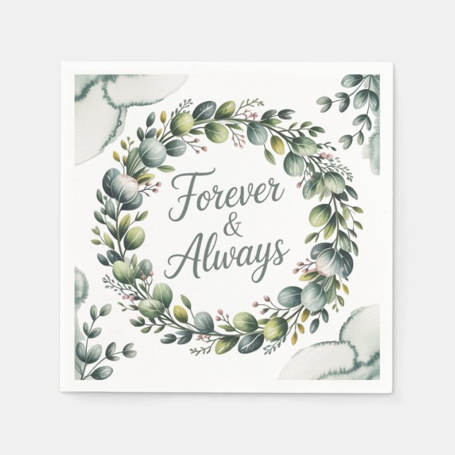 Servilleta De Papel Eucalipto verde verde de menta (Anverso)