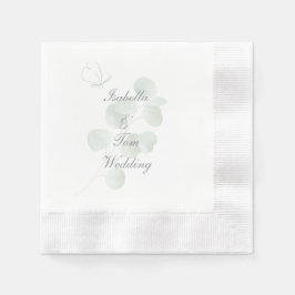 Servilleta De Papel Eucalipto y Mariposa Fiesta de Boda Botánica
