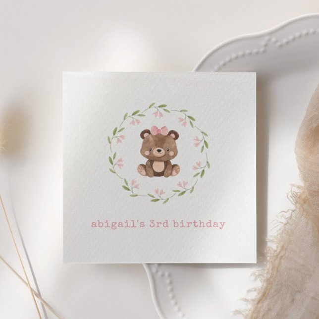 Servilleta De Papel Eucaliptus floral de oso rosado (Subido por el creador)