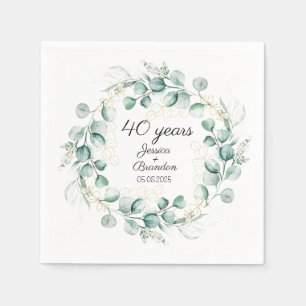 Servilleta De Papel Eucalyptus 40° aniversario del Boda Ruby