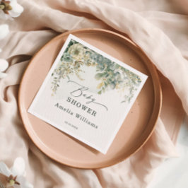 Servilleta De Papel Eucalyptus acuarela Oro Verde