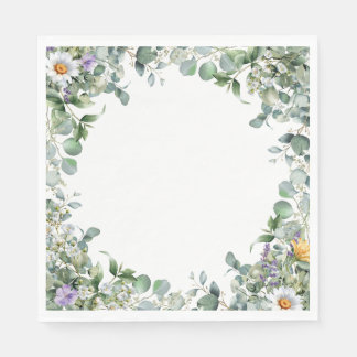 Servilleta De Papel Eucalyptus and Wildflower Elegant Wedding Cocktail