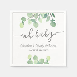 Servilleta De Papel Eucalyptus Baby Shower