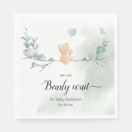 Servilleta De Papel Eucalyptus Bear Baby Shower