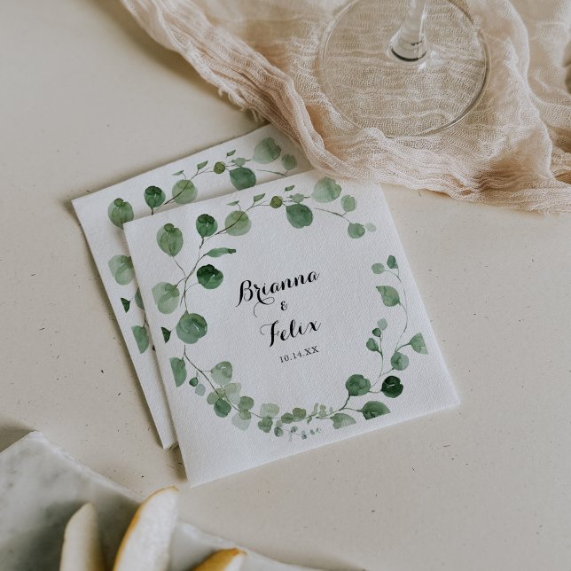 Servilleta De Papel Eucalyptus Boda de caligrafía moderna (Subido por el creador)