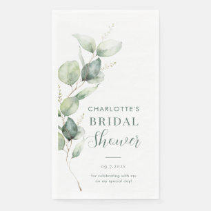 Servilleta De Papel Eucalyptus Botanic Script Bridal Shower