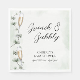 Servilleta De Papel Eucalyptus Brunch Champagne Garden Baby Shower