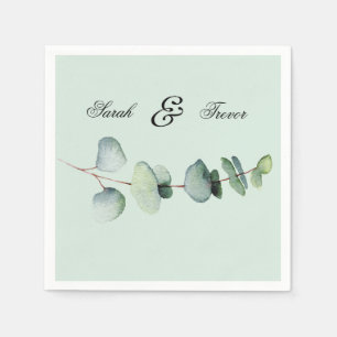 Servilleta De Papel Eucalyptus Elegante Boda Botánico Verde