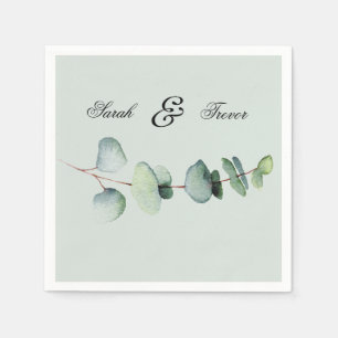 Servilleta De Papel Eucalyptus Elegante Boda Botánico Verde