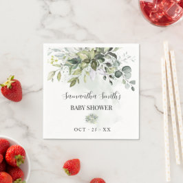 Servilleta De Papel Eucalyptus Greenery Baby Shower