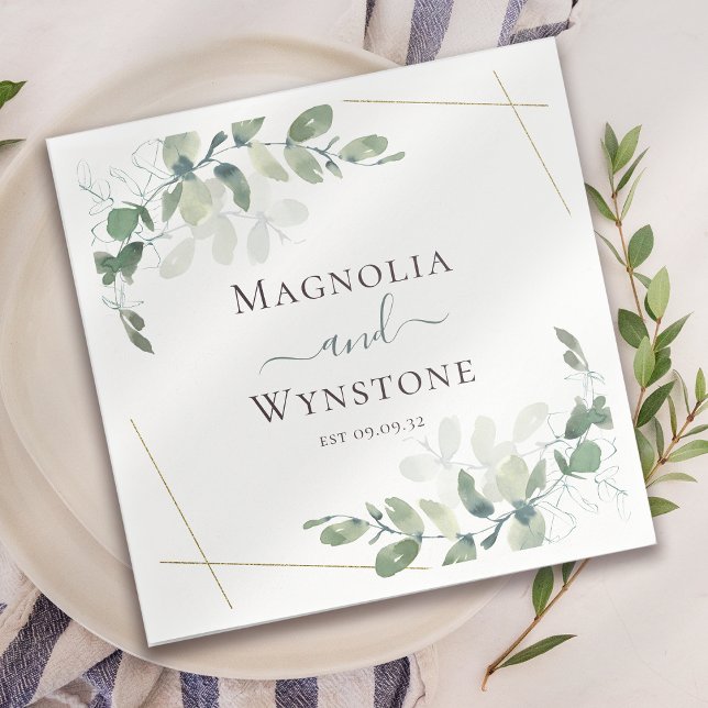 Servilleta De Papel Eucalyptus Greenery Boda Napkins (Subido por el creador)
