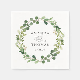 Servilleta De Papel Eucalyptus Greenery deja Boda de Wreath Foliage