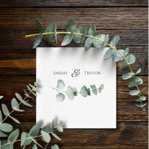 Servilleta De Papel Eucalyptus Greenery Elegante Boda Minimalista