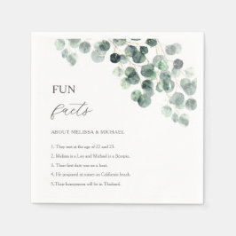 Servilleta De Papel Eucalyptus Greenery Gold Fun Facts Wedding 