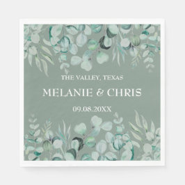 Servilleta De Papel Eucalyptus Greenery Personalizado Boho Boda Rústic