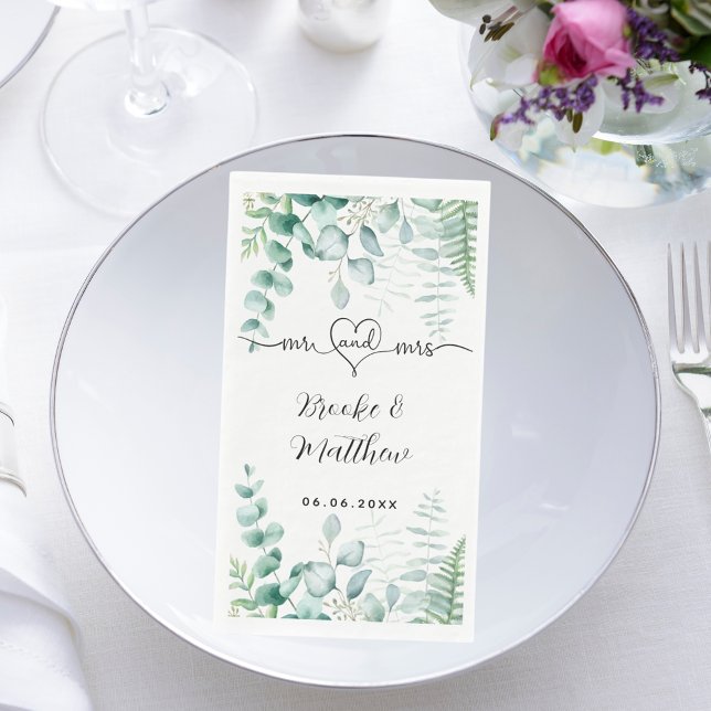 Servilleta De Papel Eucalyptus greenery woodland helechos nombres boda (Subido por el creador)