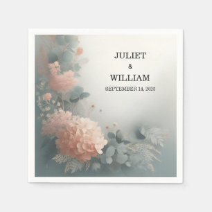 Servilleta De Papel Eucalyptus Lace Tulle Pastel Dusty Blue Boda