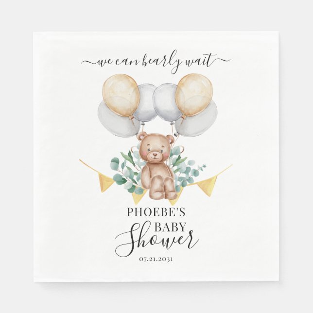 Servilleta De Papel Eucalyptus Lleva Baby Shower Podemos Esperar (Anverso)